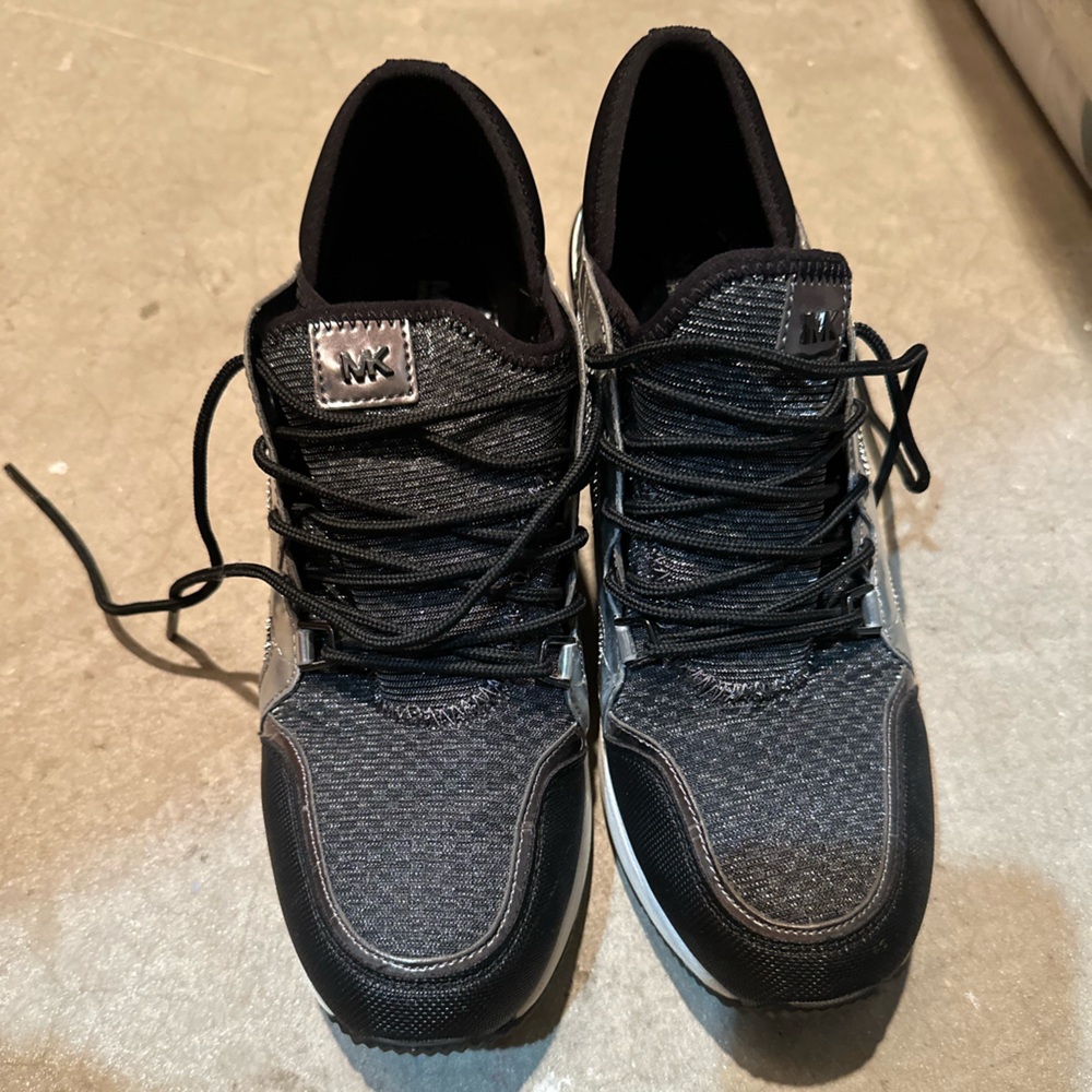 Michael Kors Black and Silver Women's Sneakers